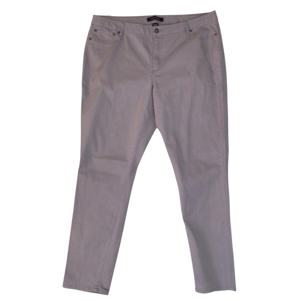 Ashley Stewart Light Gray Cotton Spandex Pants Size 20